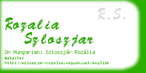 rozalia szloszjar business card