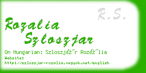 rozalia szloszjar business card